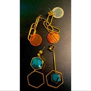 Geometric duo drop earrings